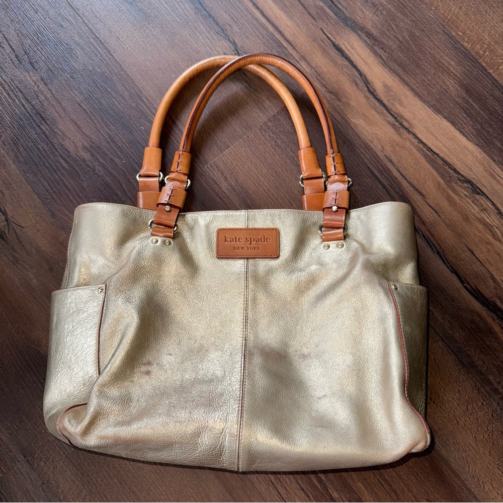 Kate Spade Gold Tote Bag Purse